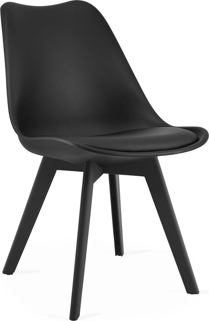 Set 4 stoličiek MARK čierne / čierne nohy
