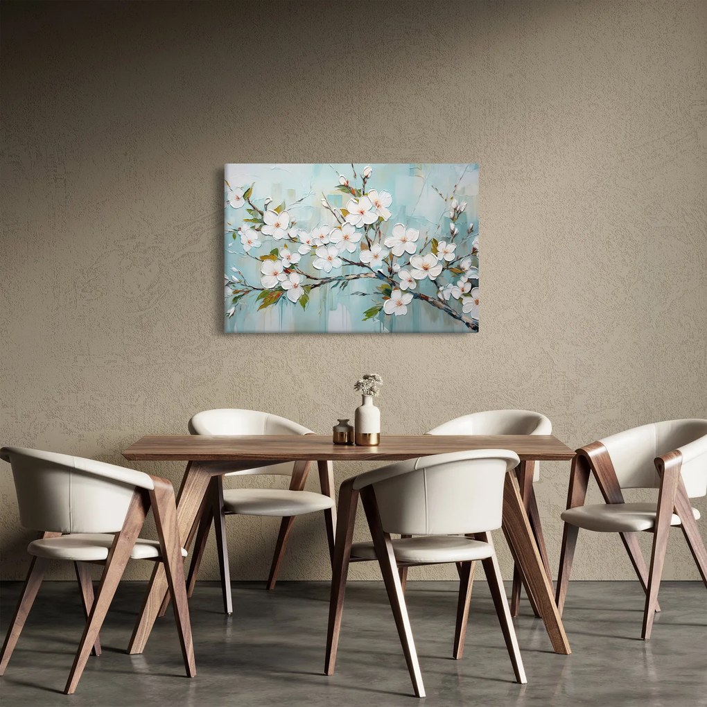 Obraz - Maľba, kvitnúce vetvy stromu (90x60 cm)