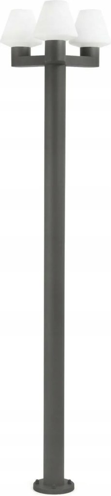 Stĺpiková lampa Faro Mistu, tmavo šedá, 3x E27, výška 215 cm, IP44