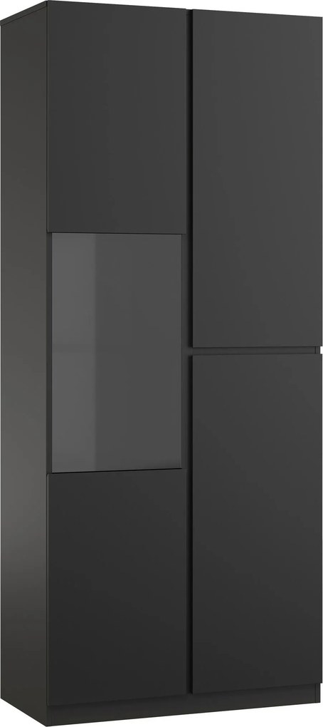 XXXLutz VITRÍNA, čierna, 79,4/187,5/40 cm MID.YOU - Sklenené vitríny - 000127000420