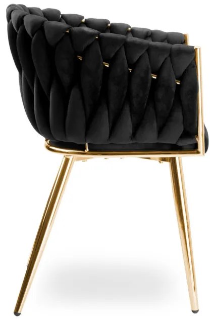 Jedálenská stolička COFTON zamatová, zlatá / čierna