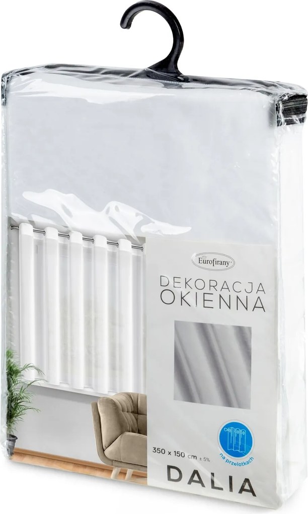 ZÁCLONA NA KRÚŽKOCH DALIA 350X150 CM BIELA