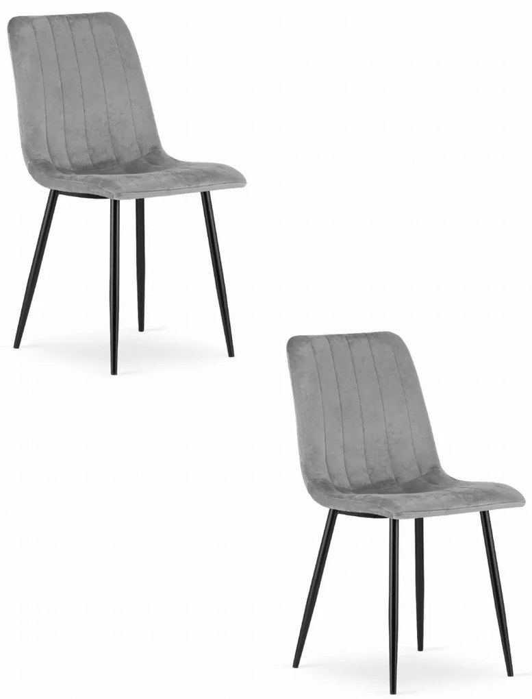 Set 2 kresiel LAVA - svetlosivý zamat