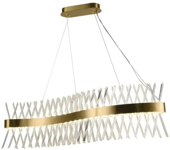 LED Stmievateľný krištáľový luster na lanku LED/95W/230V + diaľkové ovládanie