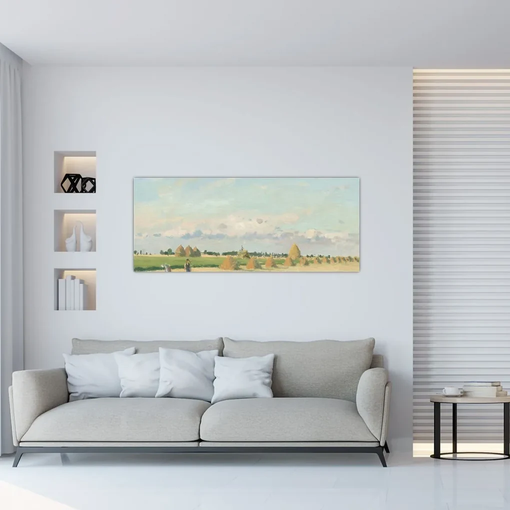 Obraz - Camille Pissarro, Landscape, Ile de France, reprodukcia (120x50 cm)