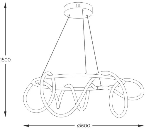 Zuma Line 20006PL-BK - LED Luster na lanku BALBO LED/58W/230V 3000/4000/6000K