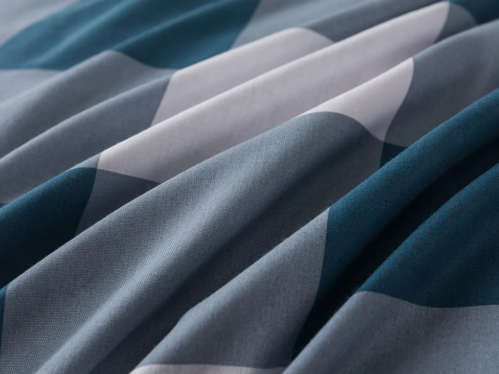 XPOSE® Bavlnené  obliečky KÁRO  na dve postele - modré