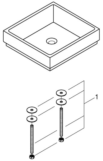 GROHE 3948100H - Umývadlo CUBE 500 × 470 mm keramika/biela