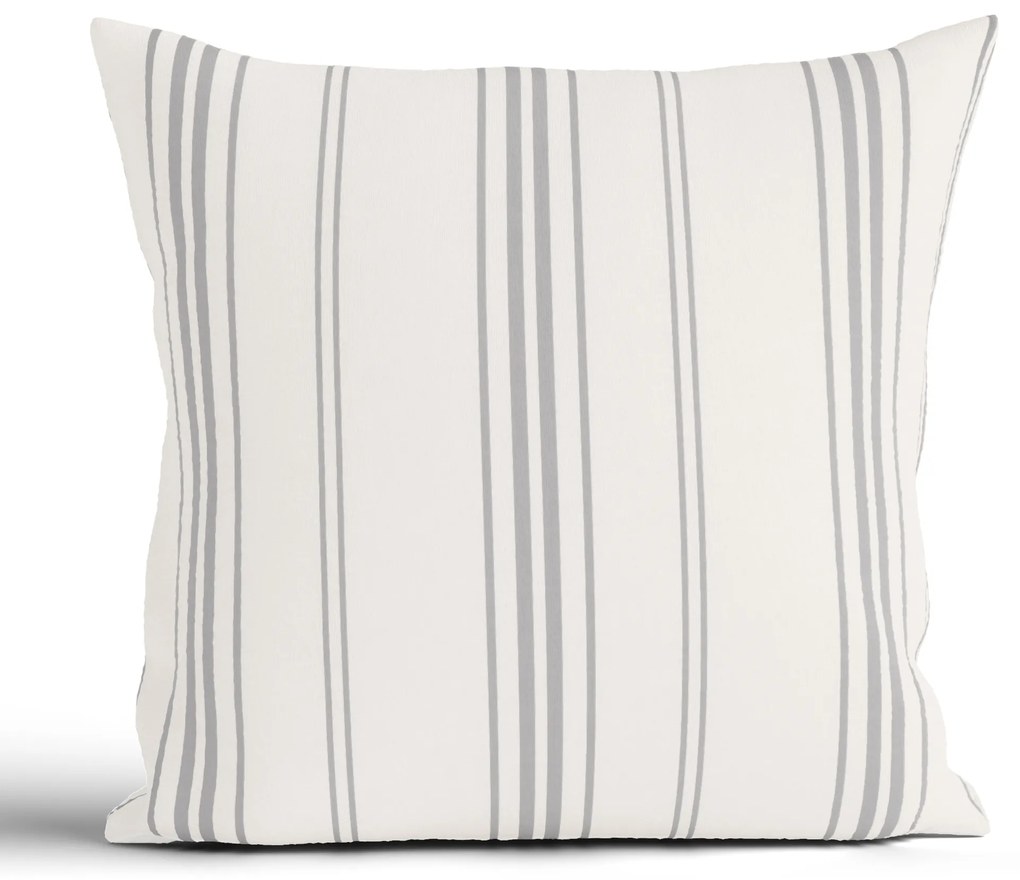 Bavlnená obliečka na vankúš Natural 40 × 40 cm - Prúžky šedé