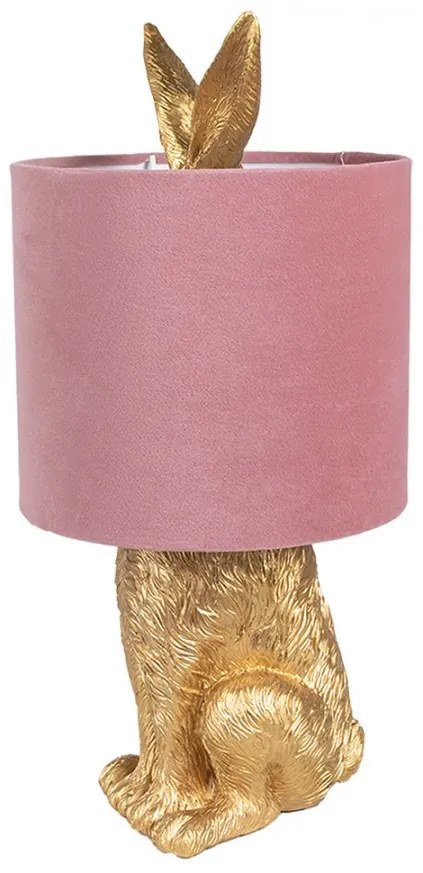 Gold & Pink RABBIT Easter stolná lampa