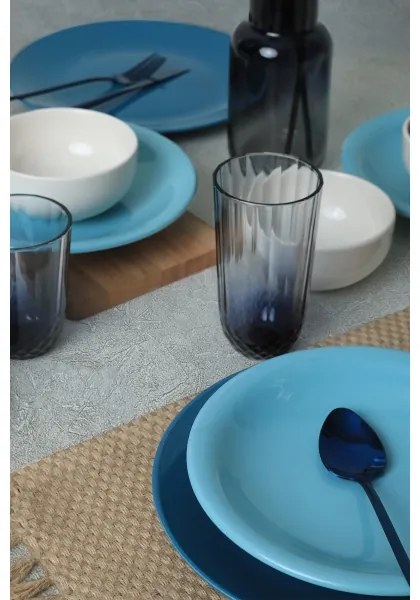 Jedálenská súprava 18 ks modrá/biela/keramika
