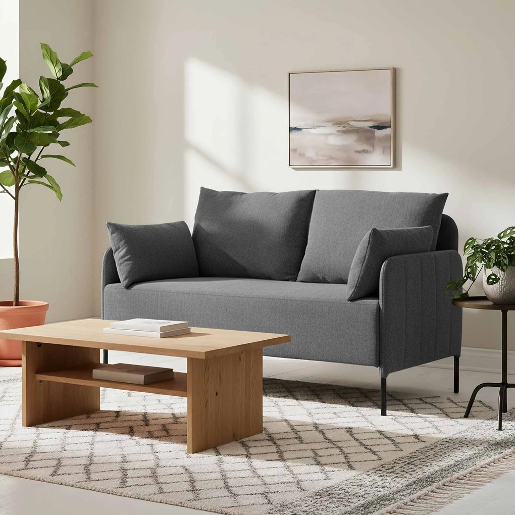 Sedačka Ziden 2-miestna látka - tmavosivá