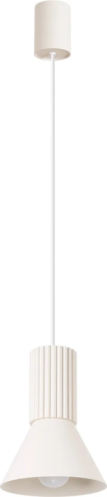 Závesné svietidlo Estria, 1x biele kovové tienidlo, be