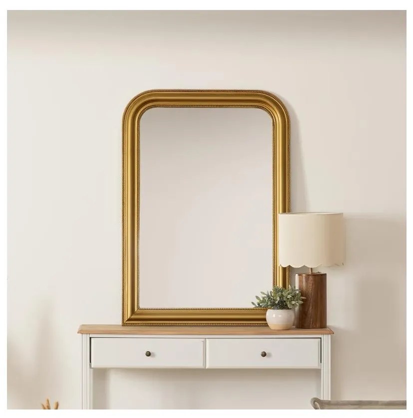 Atmosphera - Nástenné zrkadlo ADELE 104x74 cm borovica/zlatá