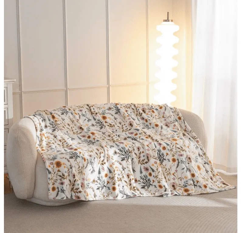 Mikroplyšová baránková deka HERBALIS, krémová Rozmer: 150 x 200 cm