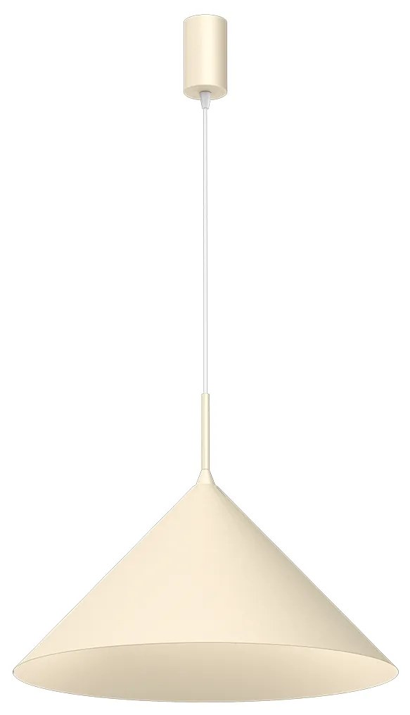 Závesné svietidlo Visby, 1x krémové kovové tienidlo, (fi 46cm), cr