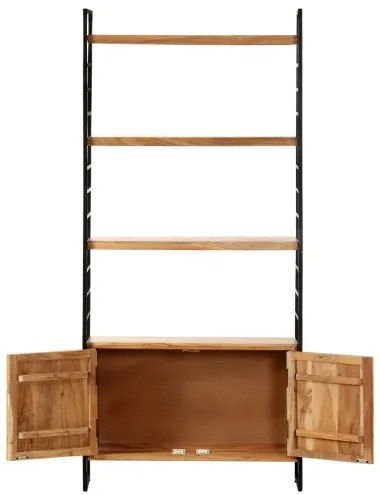 vidaXL 4-poschodová knižnica 80x30x180 cm akáciový masív-