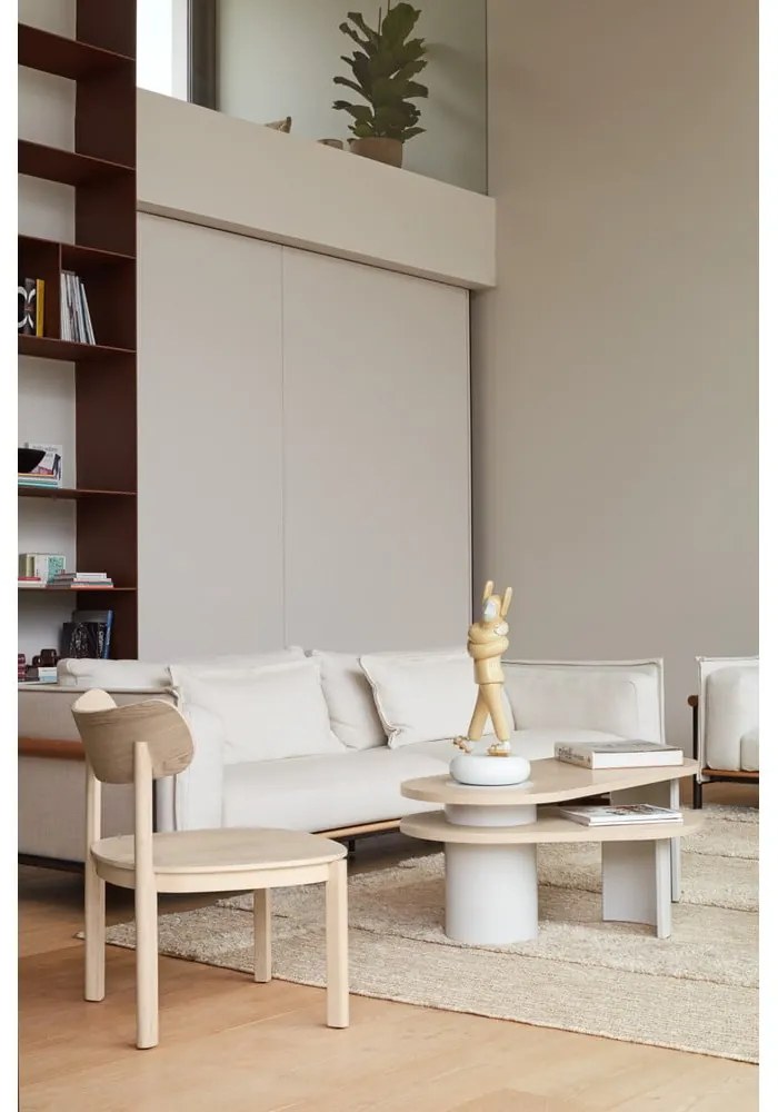 Biely konferenčný stolík v dekore jaseňa 120x50 cm Nori - Teulat