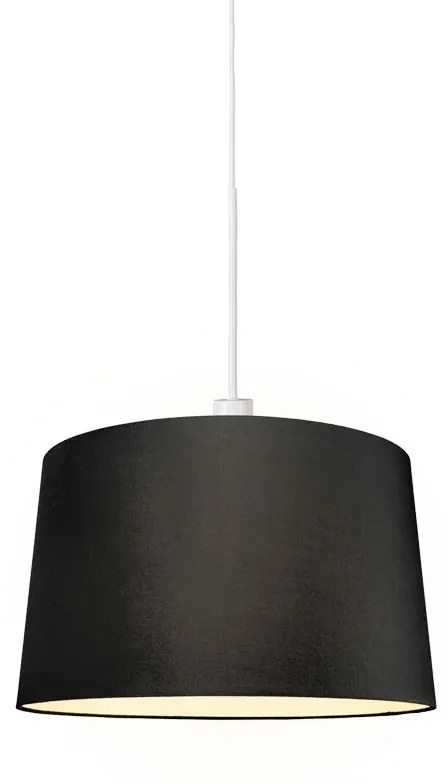 Moderné závesné svietidlo biele s tienidlom 45 cm čierne - Combi 1