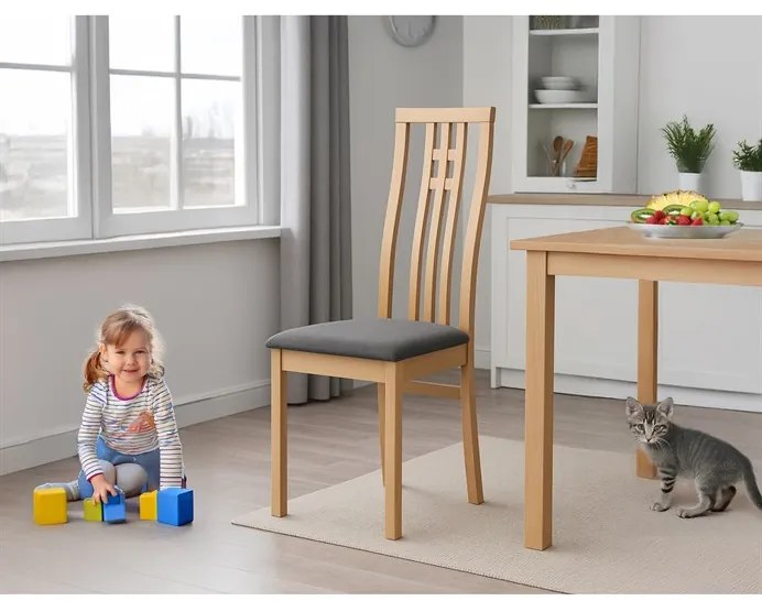 Autronic BONTEC Jedálenská stolička, hnedá, masív, BC-2482 BUK3 Farba: Biela