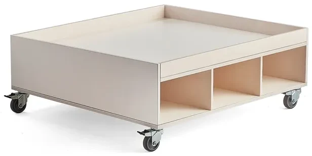 Stolík na hranie MELINA, 6 priehradiek, 1000x900x330 mm, biela pigmentovaná