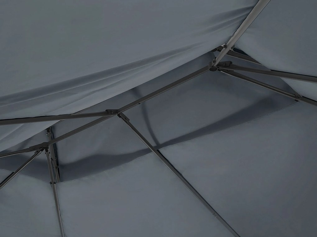 Záhradný altánok s LED solárnym osvetlením BestBerg BBGG-10 / 300 x 400 x 275 cm / šedá