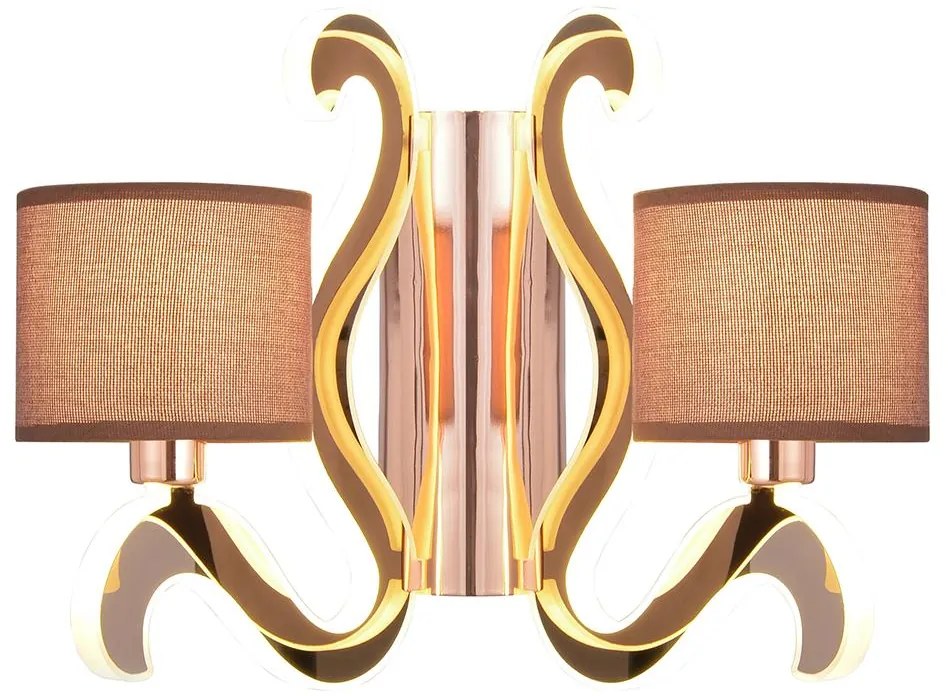 LED Nástenné svietidlo AMBROSIA 2xE14/40W/230V + LED/12,3W medená
