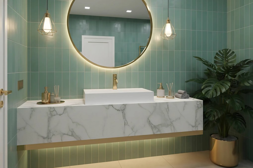 Rea Goya konglomerátové umývadlo, 70 x 46 cm, biela, REA-U8902