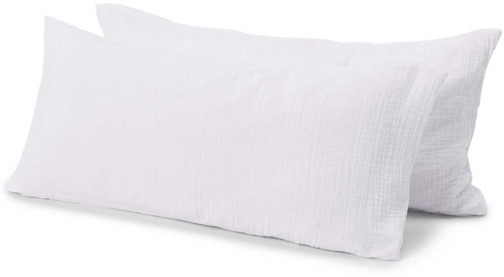 Poťahy na vankúše so vzorom mušlí, 2 ks, biele, cca 80 x 40 cm