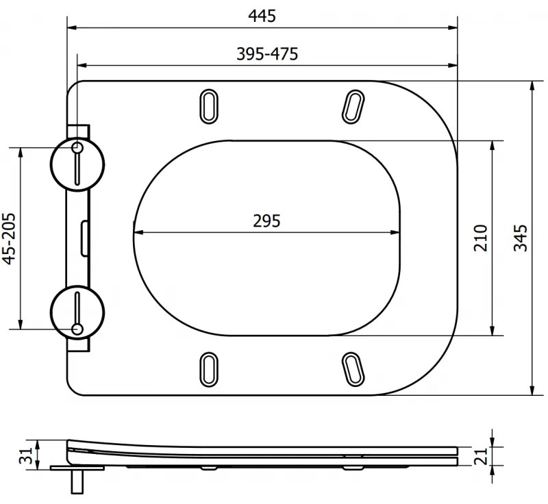 Mexen Teo, toaletné WC sedadlo s pomalým zatváraním, SLIM, duroplast, tmavá šedá matná, 39840071