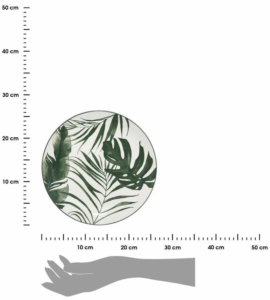 Porcelánový tanier Leafs, (fi) 26 cm, listy, sada 6ks