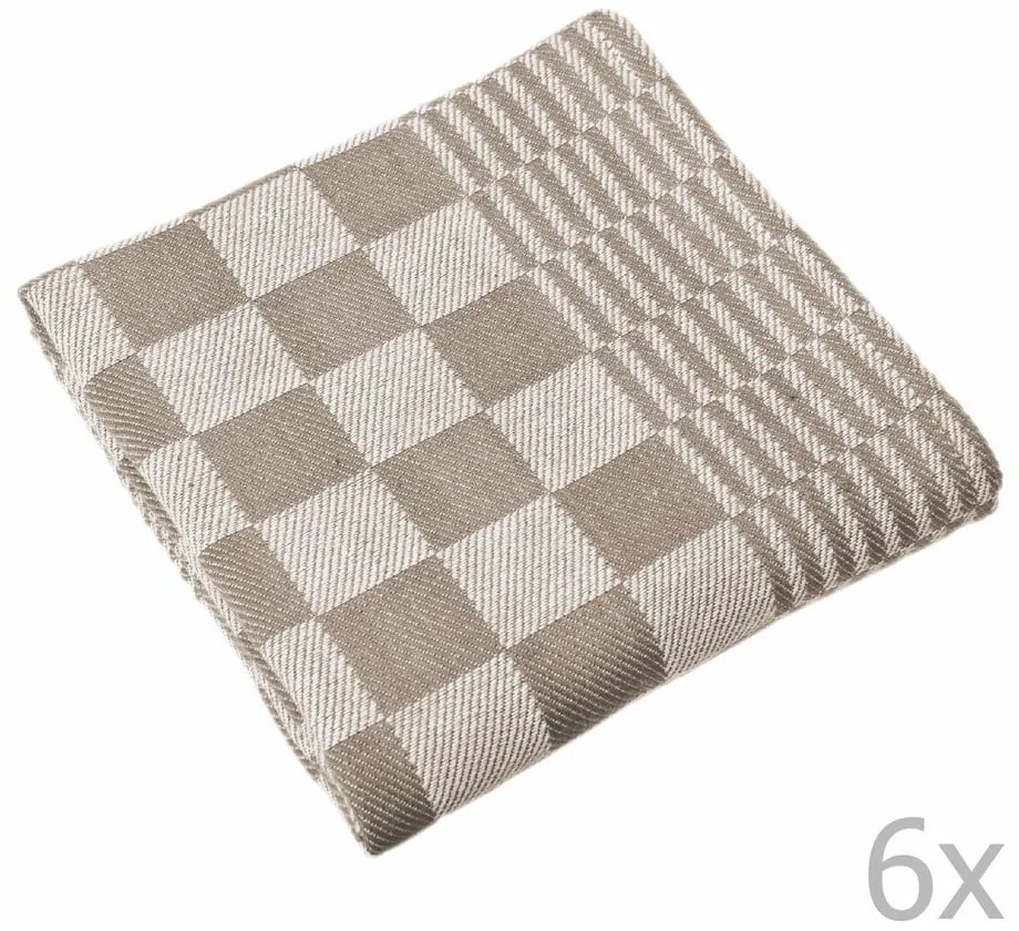 Sada 6 hnedých utierok Tiseco Home Studio Mineur, 65 x 65 cm