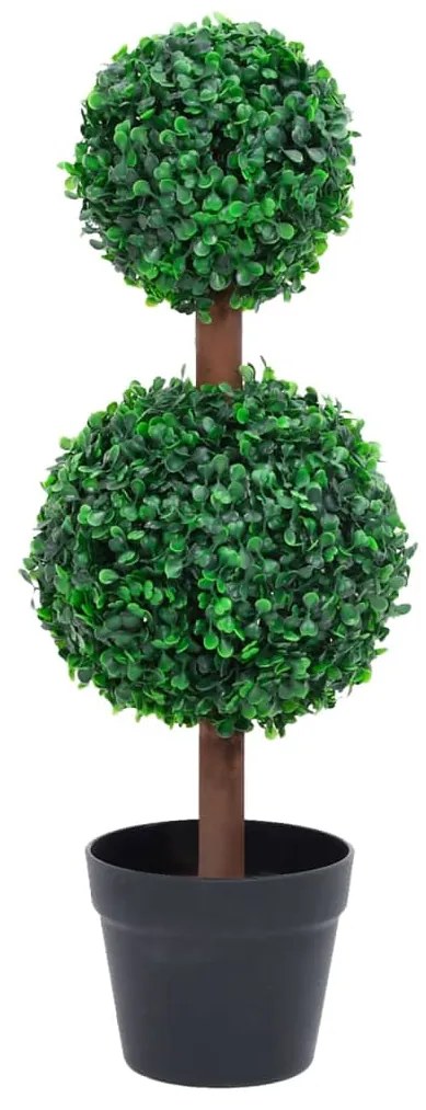 vidaXL Umelý krušpán v tvare gule s kvetináčom zelený 60 cm