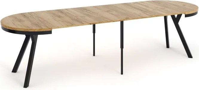 Vintino BALTIMORE rozkladací jedálenský stôl 160-200 x 90 cm dub zlatý craft/čierny