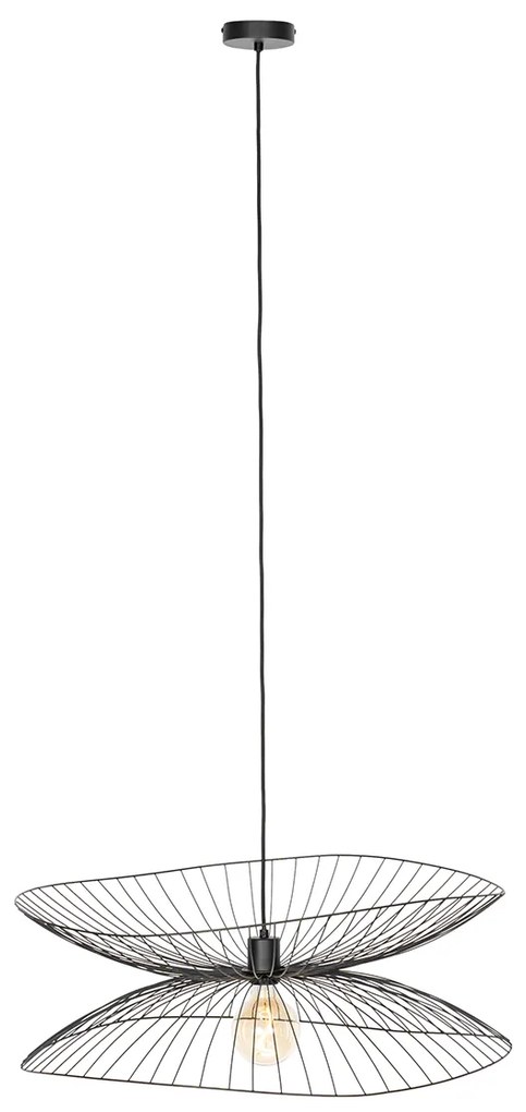 Dizajnové závesné svietidlo čierne 66 cm - Pua