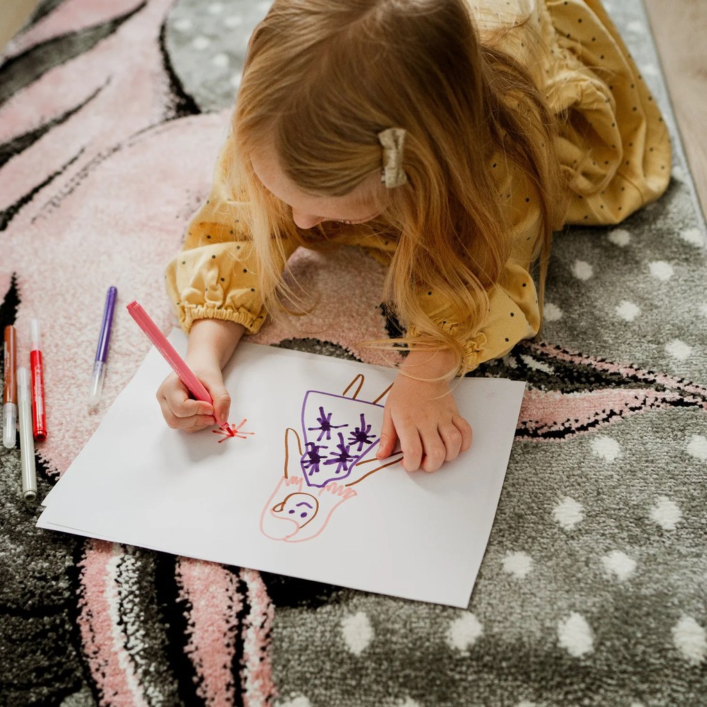 DOPREDAJ: 120x170 cm Dětský kusový koberec Kids 590 pink, 120x170, ružová, detská izba, Ayyildiz