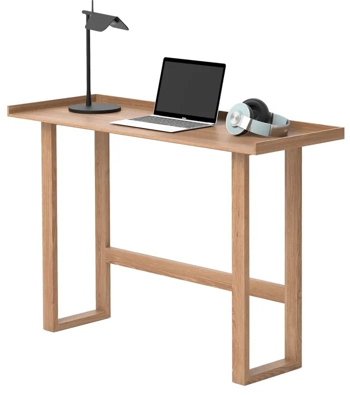 Písací stôl z masívneho dubového dreva Wireworks Slim
