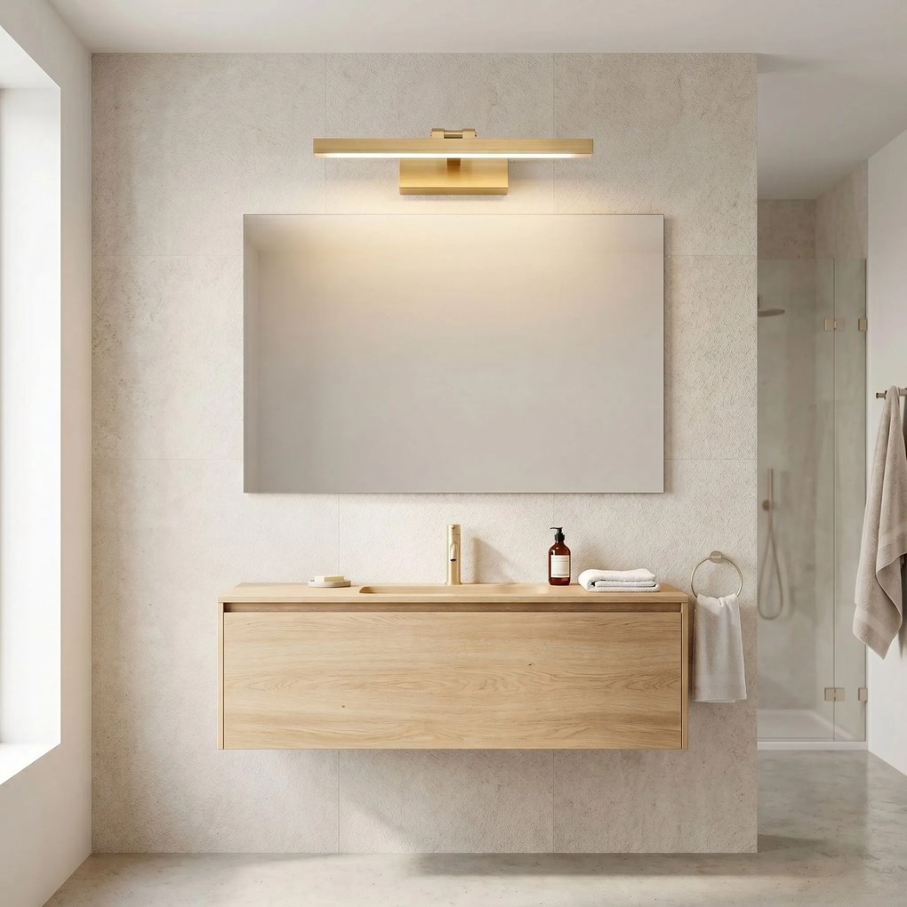 Toolight Toolight, LED kúpeľňové svietidlo 60 cm, 9W, 4000K, 500 lm, APP1864-1W, zlatá matná, OSW-66020