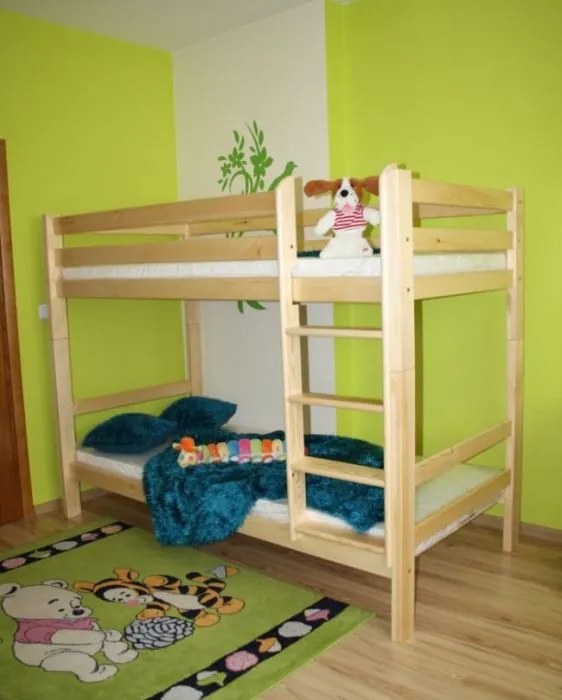 Poschodová posteľ ADAS 90x200, borovica Rošt: 2 ks latkových roštov, Matrac: Matrac DELUXE 15 cm