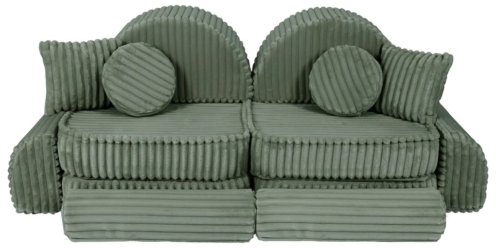 MeowBaby® Churros detská pohovka Max, Olive Sage Green