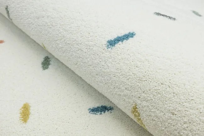 Koberec LIMA M039A krémový / modrý kruh