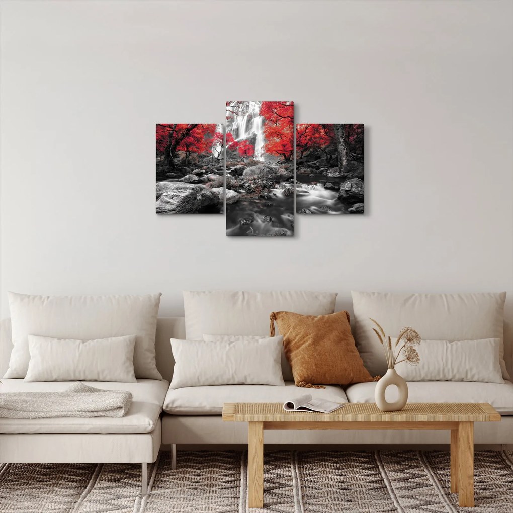 Obraz - Vodopády v jesennej krajine (90x60 cm)