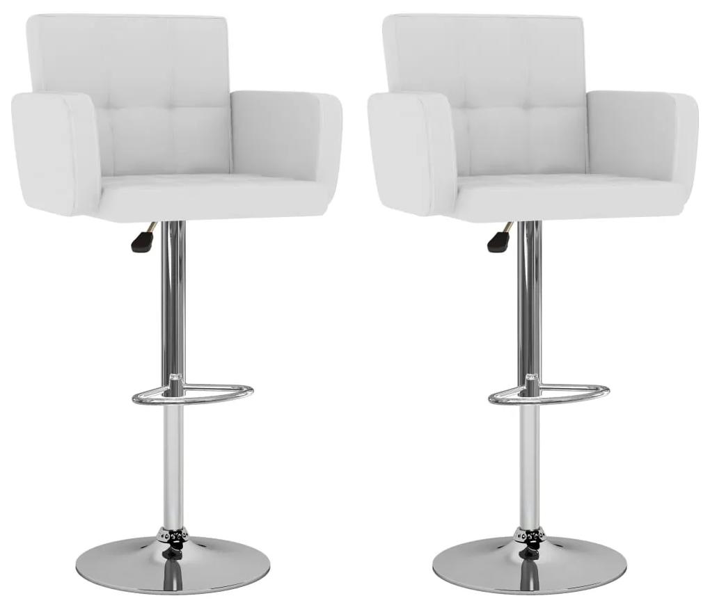 vidaXL Barové stoličky 2 ks, biele, umelá koža | BIANO