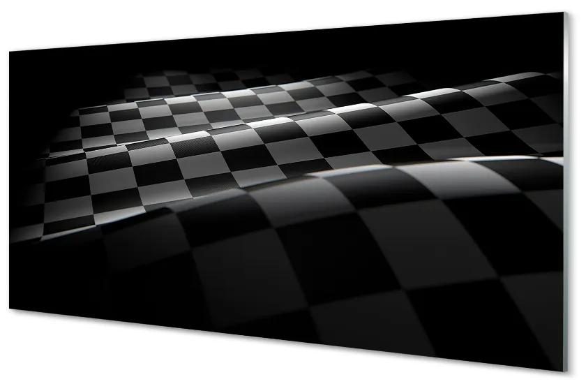 Sklenený obraz checker vlajky 140x70 cm