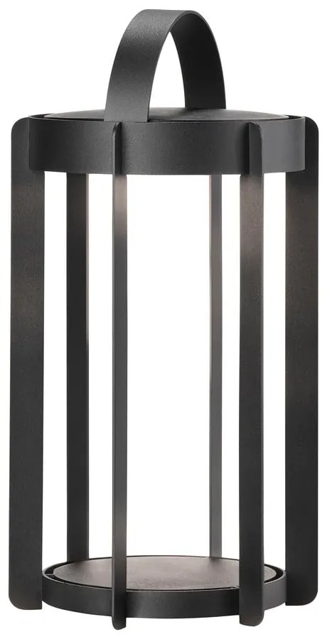 Čierny vonkajší LED lampáš na USB (výška 30 cm) Firefly – Zone