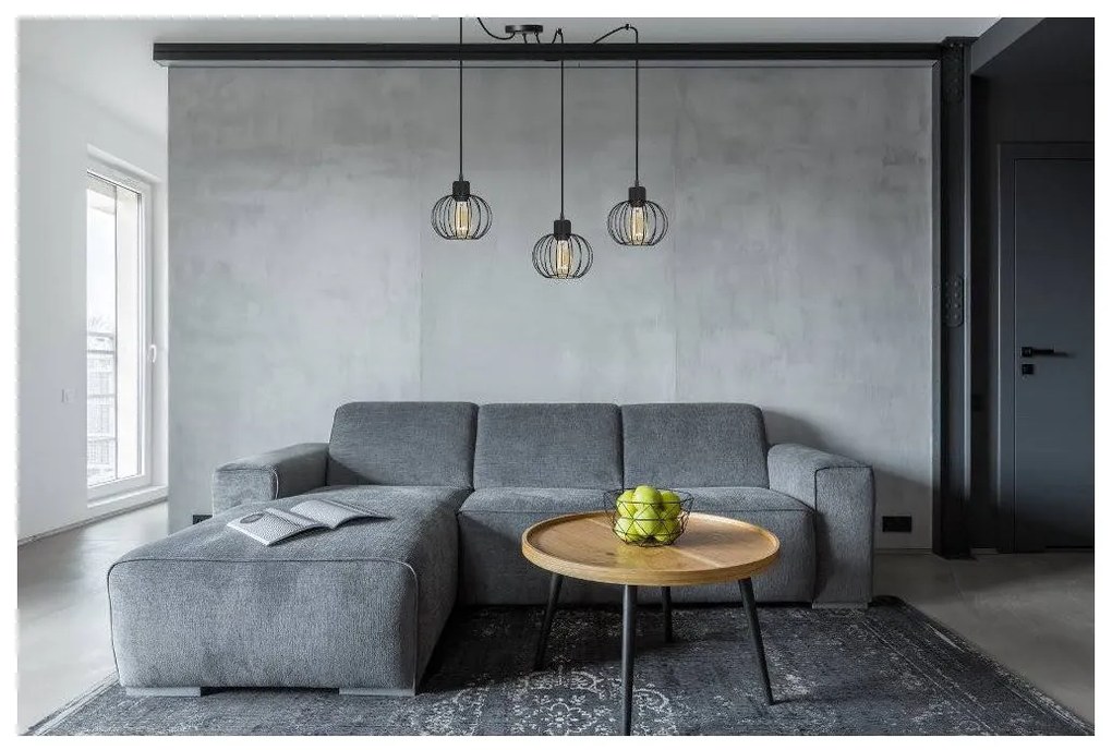 Závesné svietidlo Nuvola Spider, 3x drôtené tienidlo, (mix 4 tvarov tienidla)