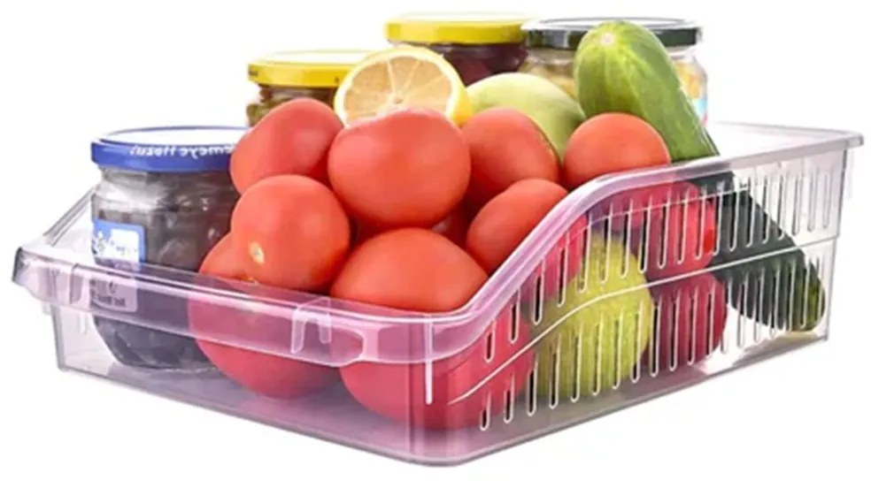 Orion Organizér, košík do chladničky aj police - ADEL plochý, priehľadný, 26 x 30 x 10 cm