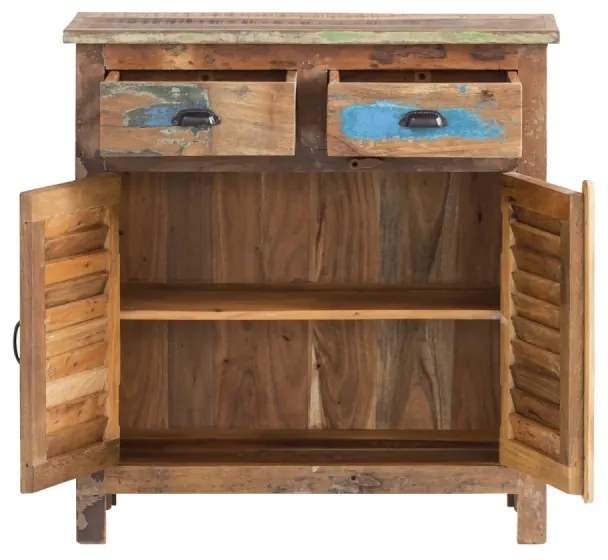 furniture-nabytek.cz - Masívna komoda Wakefield z recyklovaného dreva, lakovaná, viacfarebná – 85×42×90 cm