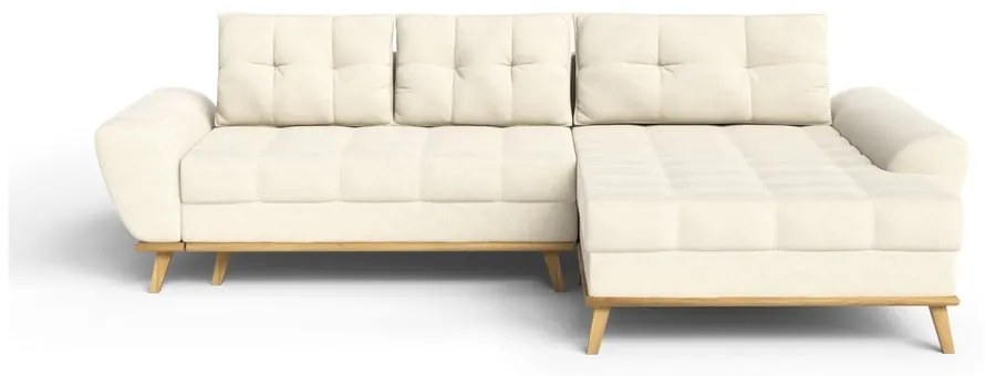 Krémová rozkladacia rohová pohovka (pravý roh) Balitco – Ropez