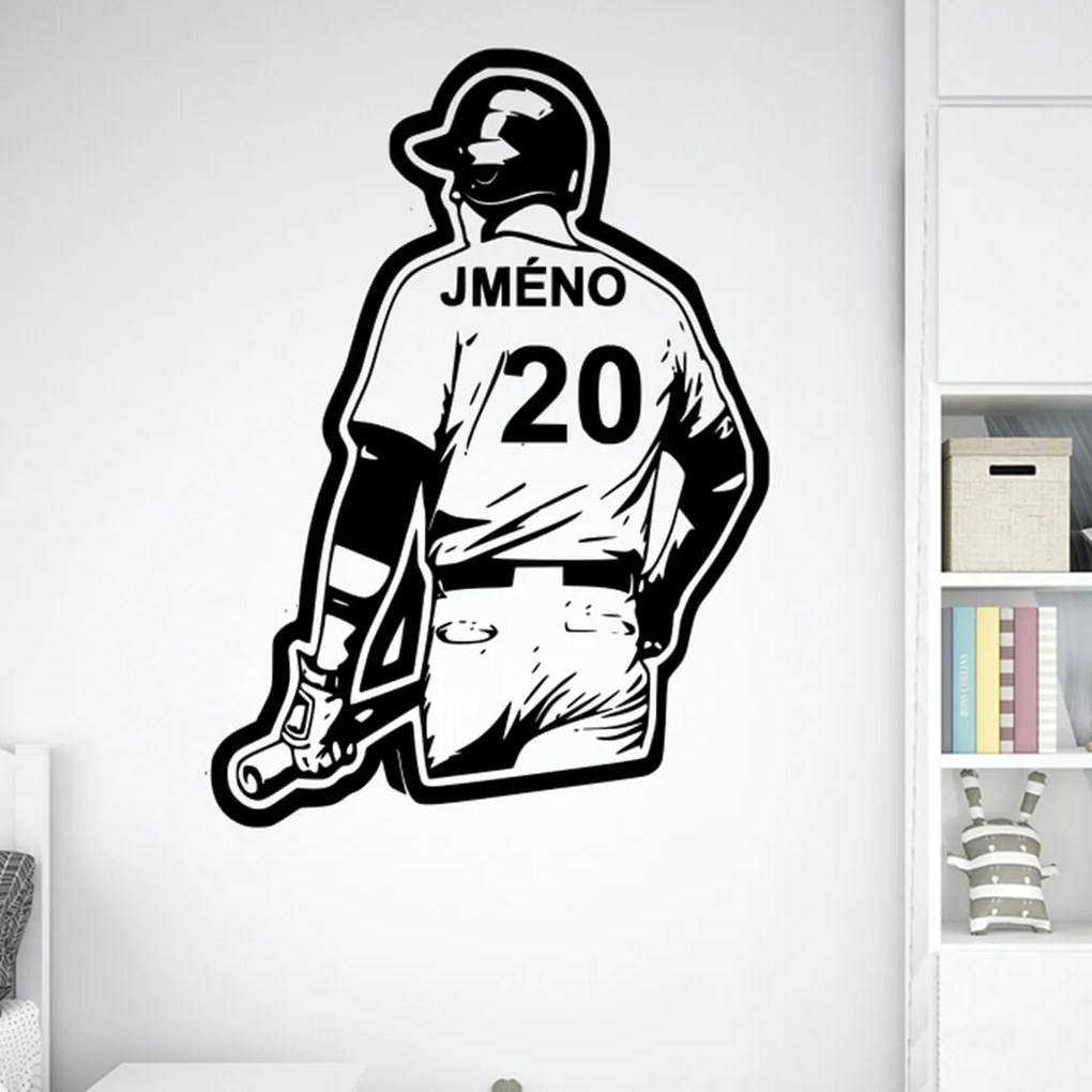 Veselá Stena Samolepka na stenu na stenu Baseballový dres Farba: černá